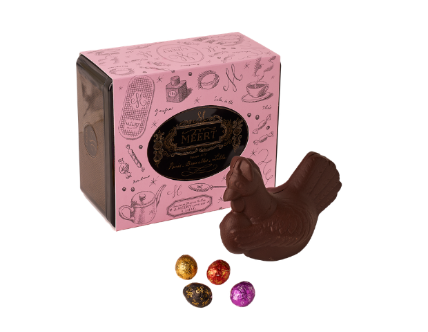 Dark chocolate Easter Hen (metal box)